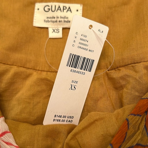 Anthropologie Guapa Orange Mot boho lined skirt nwt - Picture 13 of 16